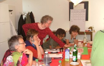 Erster Planungsworkshop im Mehrgenerationen-Wohnprojekt Kloster Pützchen (Bonn) mit Architektin B. Siebenmorgen